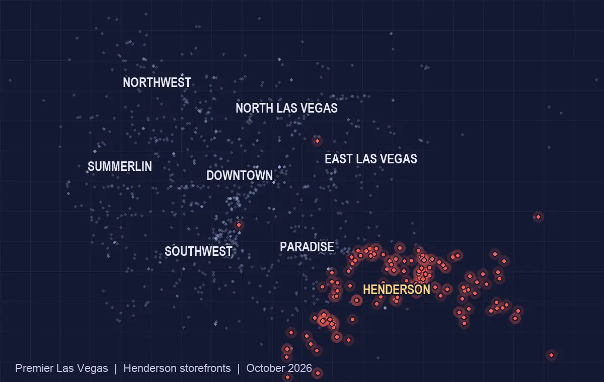 Map of storefront businesses in Henderson