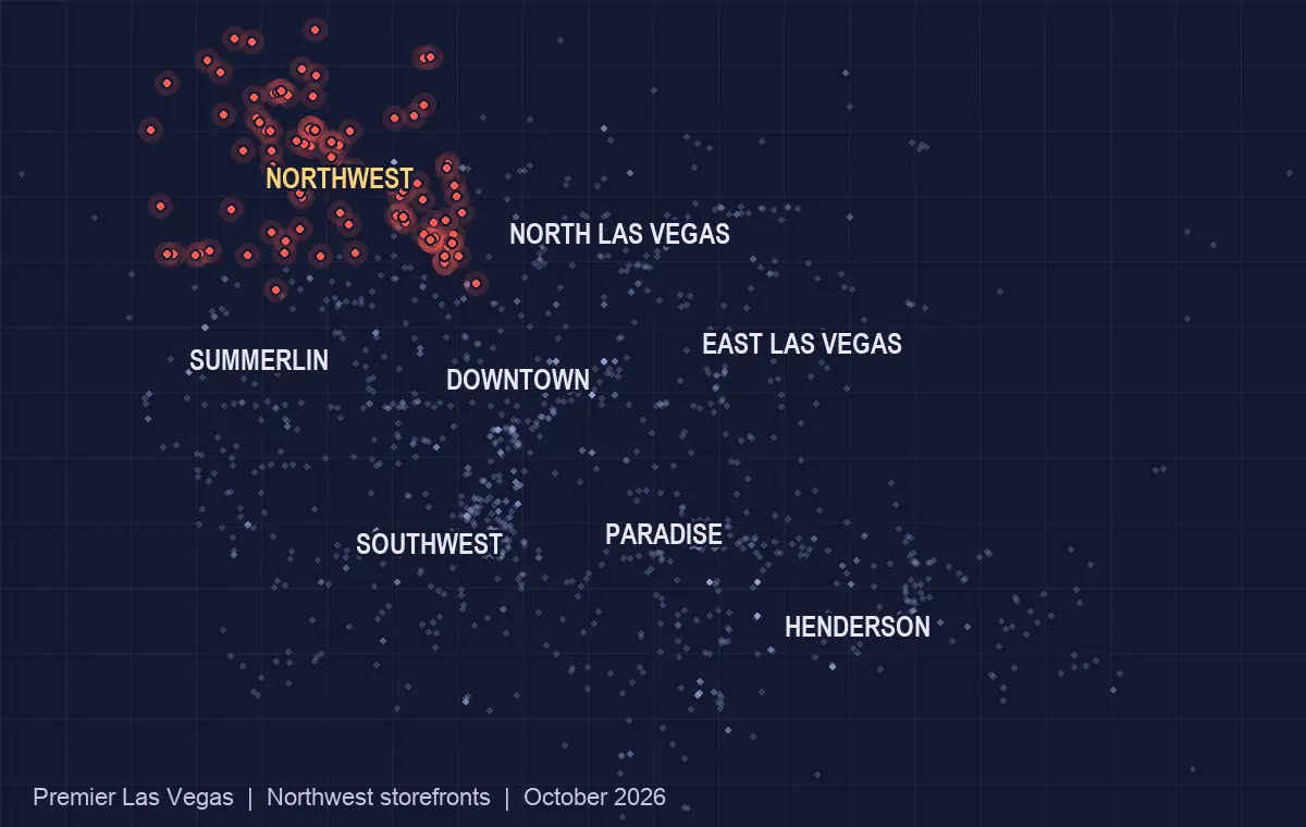 Map of storefront businesses in Northwest