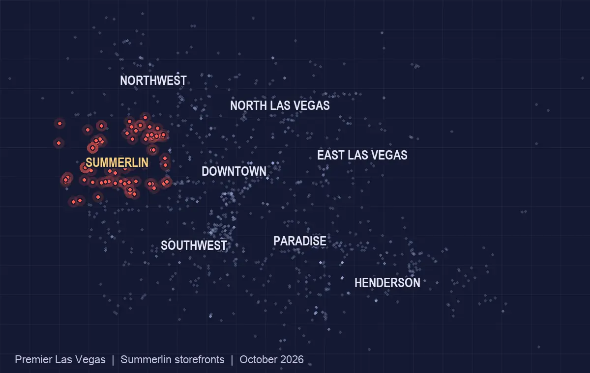 Map of storefront businesses in Summerlin